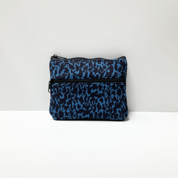 Monedero tela softshell animal print azul
