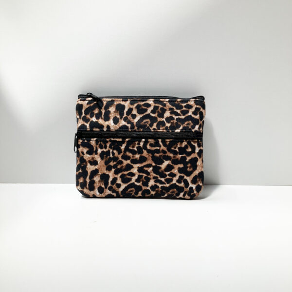 Monedero de leopardo marón y negro