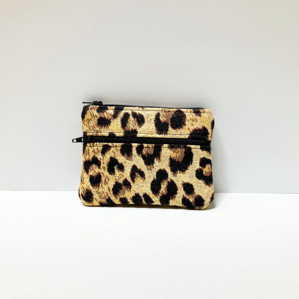 Monedero con bolsillo estampado leopardo clásico