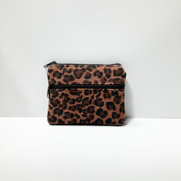Monedero de micropana tonos marrones leopardo