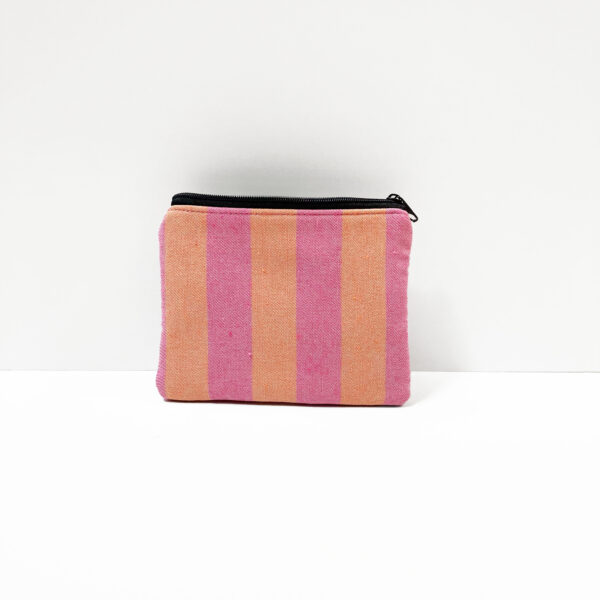 MONEDERO RAYAS ROSA Y NARANJA