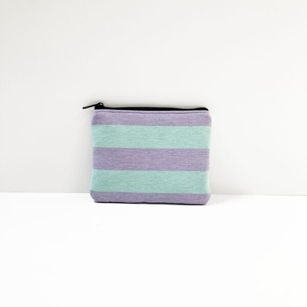 MONEDERO RAYAS LILA Y MINT