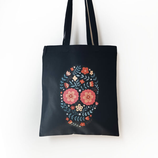 BOLSO TOTE BAG NEGRA CALAVERA