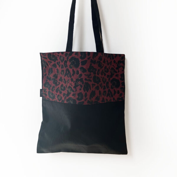 BOLSO TOTE BAG LEOPARDO GRANATE